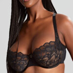 Panache Allure Balconette Bra, Black/Latt