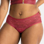 DORINA Vada Eco-Moon Lace Midi Period Panties, Red