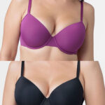 DORINA Ara Pack of 2 Curves Demi Bras, Black Fuchsia