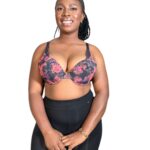 DORINA Hestia Padded Push Up Demi Bra, Black Print