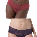 DORINA Lana Pack of 2 Lace Briefs, Coral Purple