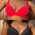 DORINA Clarise Pack of 2 Plunge Bra, Red Black