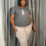 Essentials Maddie V-Neck Capri Pajama Set, T419