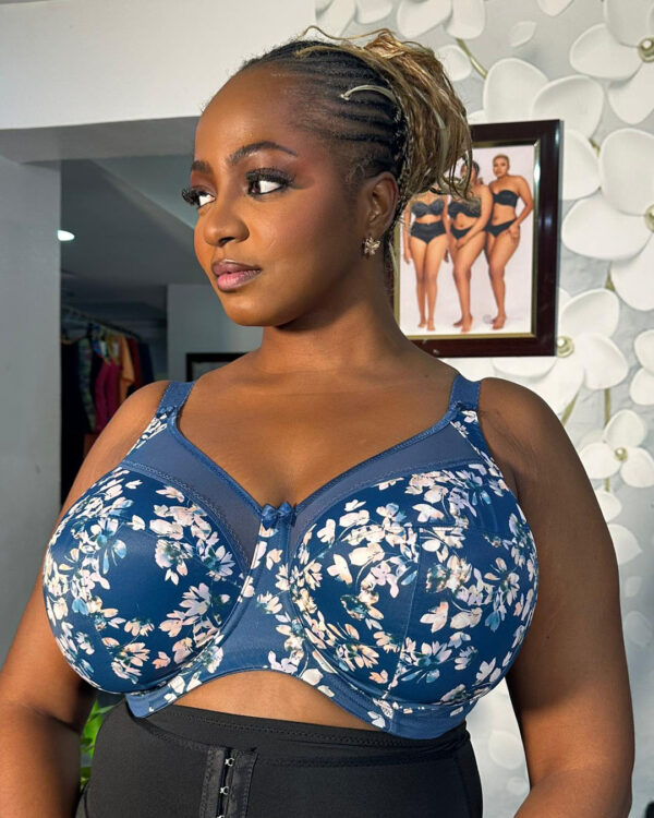 Goddess Kayla Underwire Bra, Teal Blossom - Image 1