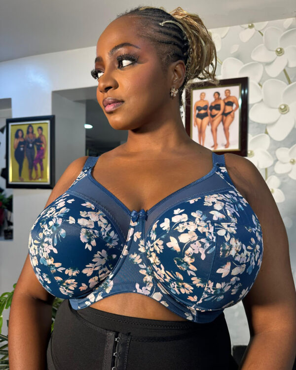 Goddess Kayla Underwire Bra, Teal Blossom - Image 3