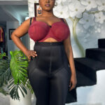 PowerSculpt Slim Post-Op Faja U-shaped Full Bodysuit with Zipper, Black