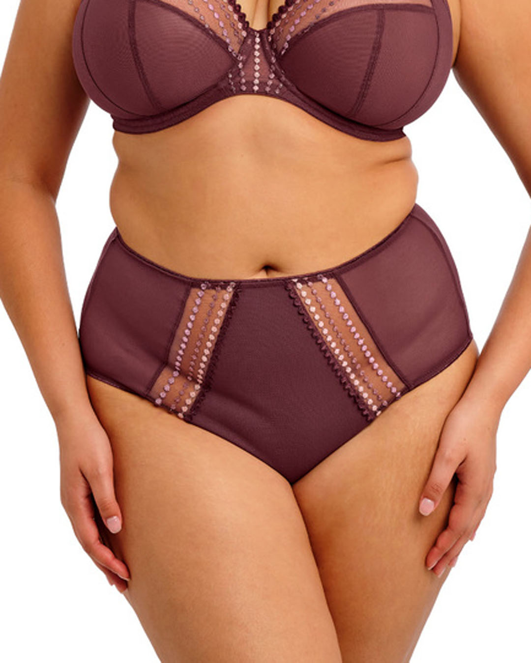 Elomi Matilda Plunge Bra, Sugerplum EL8900SUM (3) Elomi Matilda Full Brief, Sugarplum - Image 1