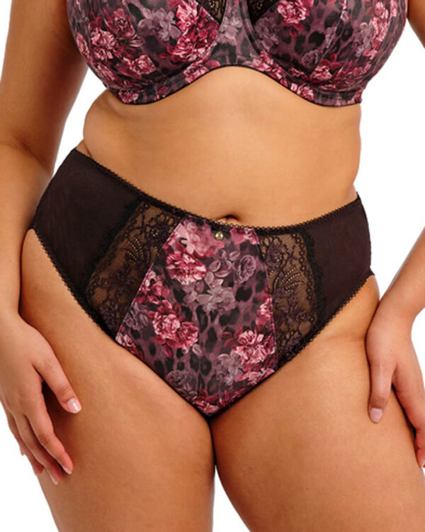 Elomi Morgan High Leg Brief, Dark Romance - Image 1