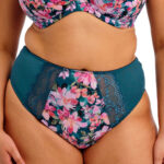 Elomi Lucie High Leg Brief, Teal Floral