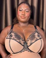 Elomi Teagan Underwire Plunge Bra, Cafe Au Lait - Image 2