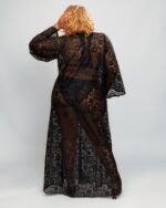 Essentials Custom Long Lace Robe, Black - Image 2