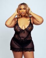 Nuit & Lace V-Neck Lace Babydoll and Thong Set