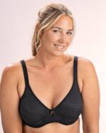 Voluptina Microfiber Jacquard Bra, Black