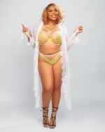 Nuit & Lace Eyelash Lace Sheer Long Robe, White - Image 2