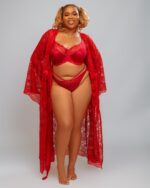 Essentials Custom Long Lace Robe, Red - Image 5