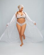 Essentials Custom Long Lace Robe, White - Image 2