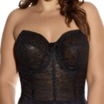 Goddess Bridal Lace Bustier, Black