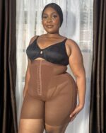 PowerSculpt Slim Abdomen Sculpting Shorts with Butt Lift, Brown - Image 5