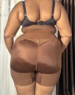PowerSculpt Slim Abdomen Sculpting Shorts with Butt Lift, Brown - Image 2