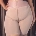 PowerSculpt Slim Firm Shaping Tummy Thigh Slimmer with Zipper, Brown