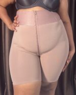 PowerSculpt Slim Firm Shaping Tummy Thigh Slimmer with Zipper, Brown