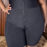 PowerSculpt Slim Firm Shaping Tummy Thigh Slimmer with Zipper, Black