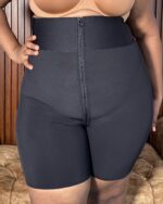 PowerSculpt Slim Firm Shaping Tummy Thigh Slimmer with Zipper, Black