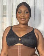 Voluptina Microfiber Jacquard Bra, Black - Image 3