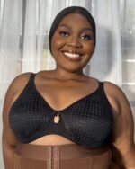 Voluptina Microfiber Jacquard Bra, Black - Image 4