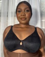 Voluptina Microfiber Jacquard Bra, Black - Image 2