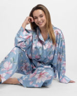 DORINA BELLA SATIN PJ LONG PANTS & SHIRT