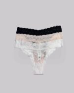 DORINA Essential Lace 3 Pack Thong, BWB - Image 3