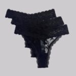 DORINA Essential Lace 3 Pack Thong, Black