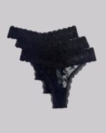 DORINA Essential Lace 3 Pack Thong, Black