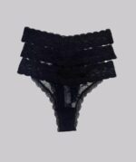 DORINA Essential Lace 3 Pack Thong, Black - Image 3
