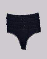 DORINA Essentials Cotton 5 Pack Thong, Black - Image 2