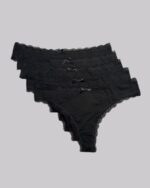 DORINA Essentials Cotton 5 Pack Thong, Black