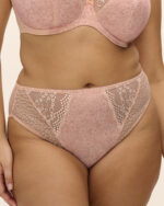 Elomi Lucie High Leg Brief, Pale Blush