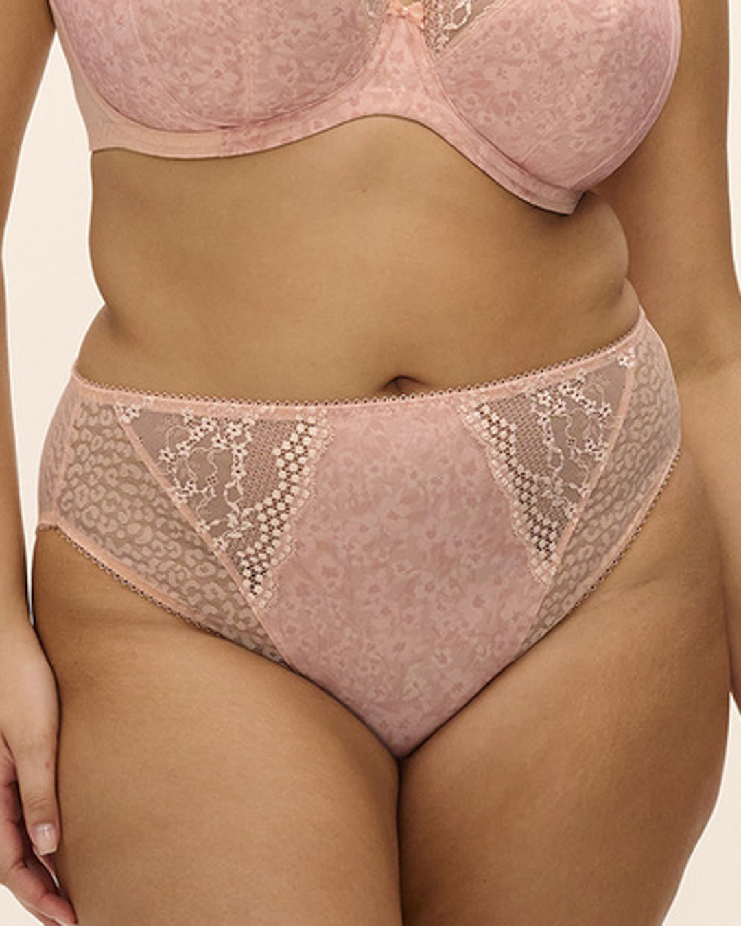 768x1075-pdp-tablet-EL4490-PAU-alt1-Elomi-Lingerie-Lucie-Pale-Blush-Under-Wired-Plunge-Stretch-Bra Elomi Lucie High Leg Brief, Pale Blush - Image 1