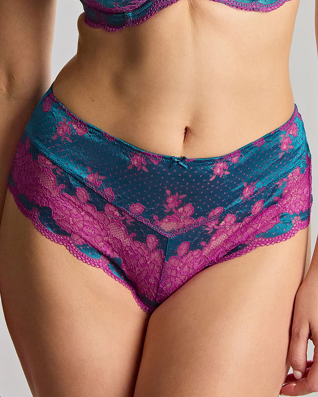 Panache Clara Deep Panties, Teal Magenta 7258-Teal-Magenta (1) Panache Clara Deep Panties, Teal Magenta - Image 1