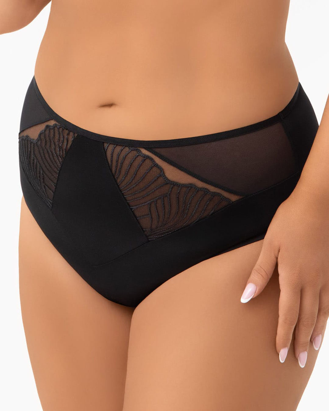 Gorsenia Lotta High Waist Brief, Black B007 (1) Gorsenia Lotta High Waist Brief, Black - Image 1