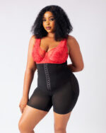 PowerSculpt Slim Abdomen Sculpting Shorts with Butt Lift, Black - Image 2