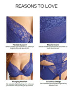 Panache Heidi High Apex Plunge Bra, Indigo - Image 3