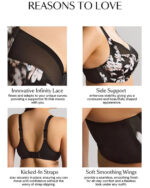 Sculptresse by Panache Bliss Full Cup Bra, Black Floral - Image 3