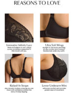 Sculptresse by Panache Dream Comfort Full Cup Bra, Black Floral - Image 3